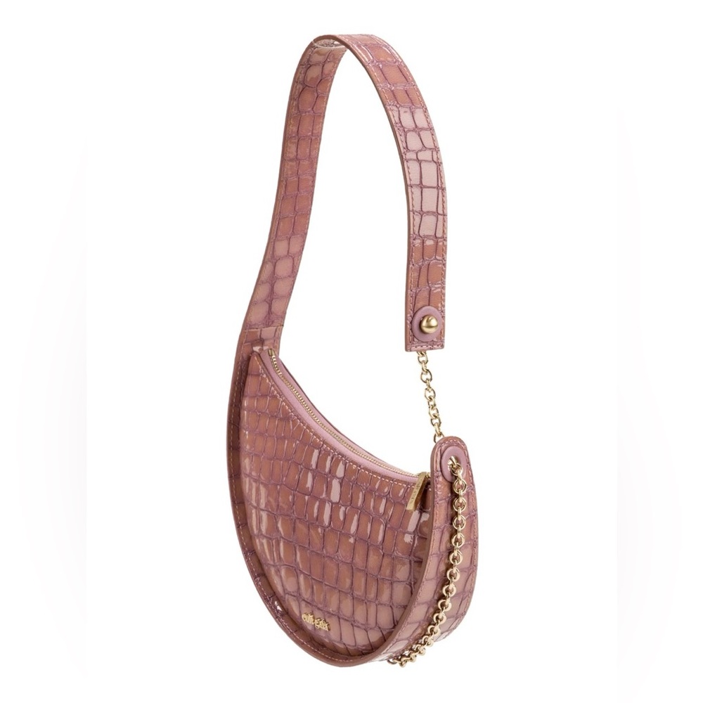 Cult Gaia Croc-Embossed Mauve Shoulder Bag (New With Tags)